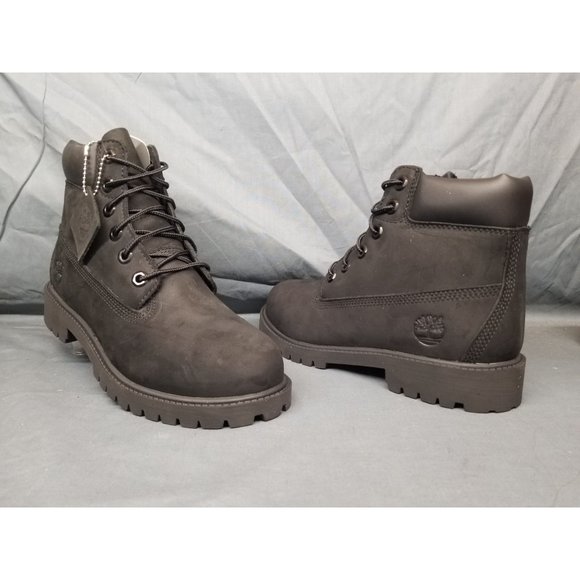 Timberland Boys 6 In Premium Waterproof Boots Lace Up Black Size 5.5 NEW IN BOX!